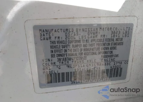 2015 Nissan Sentra S from USA, damaged, VIN 3N1AB7AP4FY279120